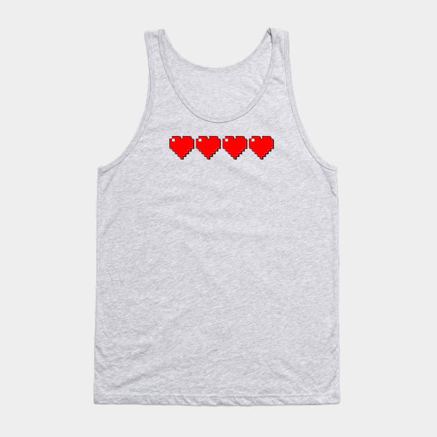 8 Bit Hearts Tank Top by GAz